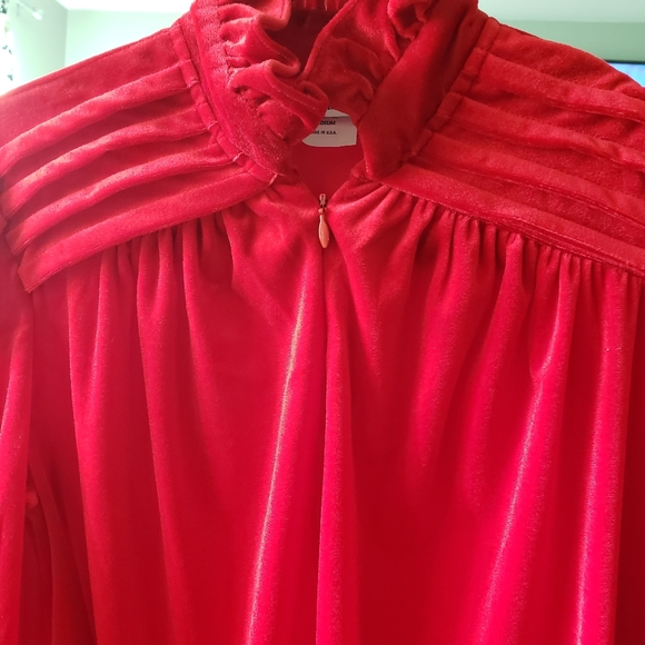 Vintage nightgown red velvet size medium - Picture 2 of 10